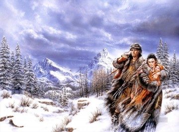 Fantastic Stories Painting - dreams daughter of the mountain snowing Fantastic